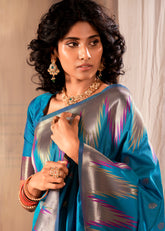 Memorable Saree in Teal Blue Colour